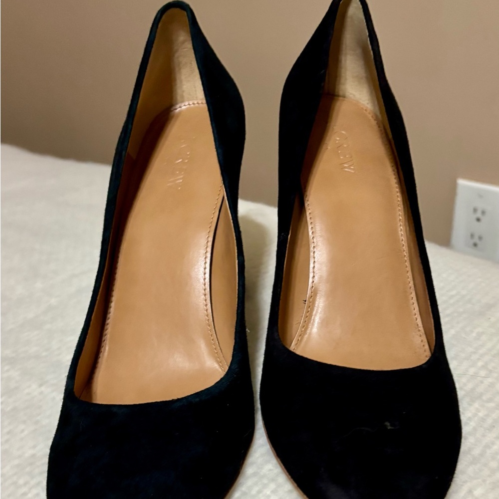 Elegant J Crew Black Suede Women's high heel Pumps size 11
